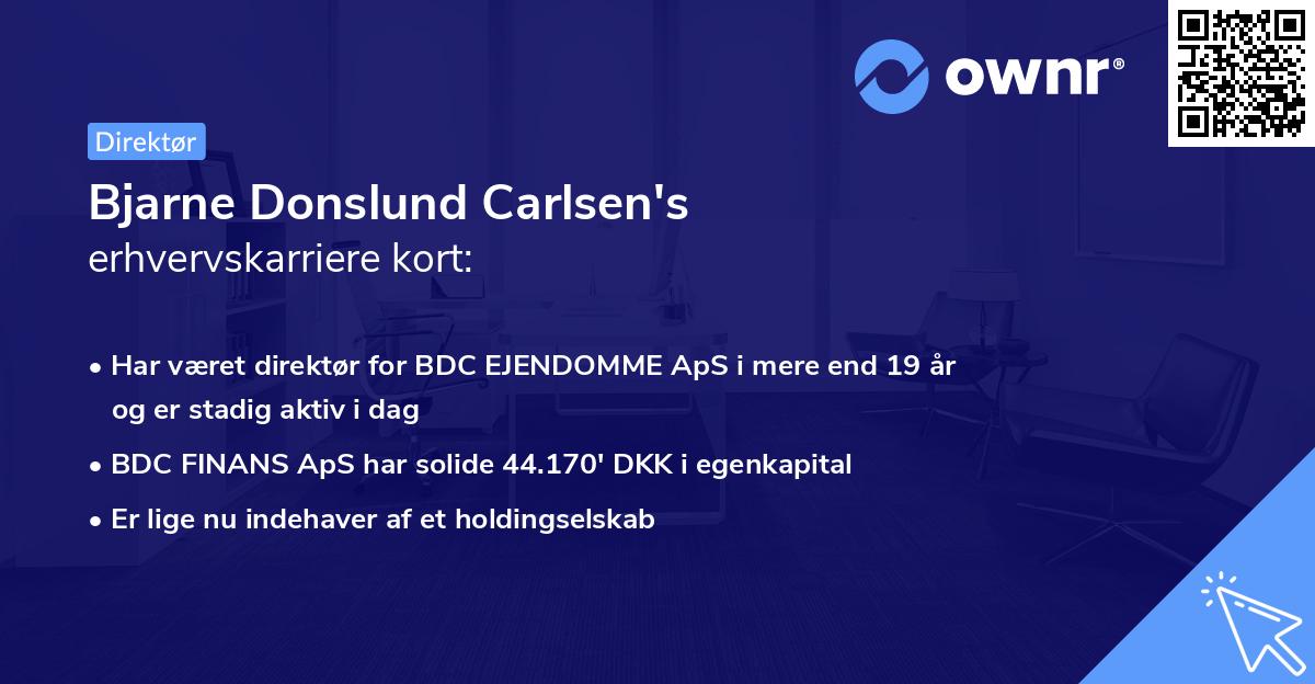 Bjarne Donslund Carlsen's erhvervskarriere kort