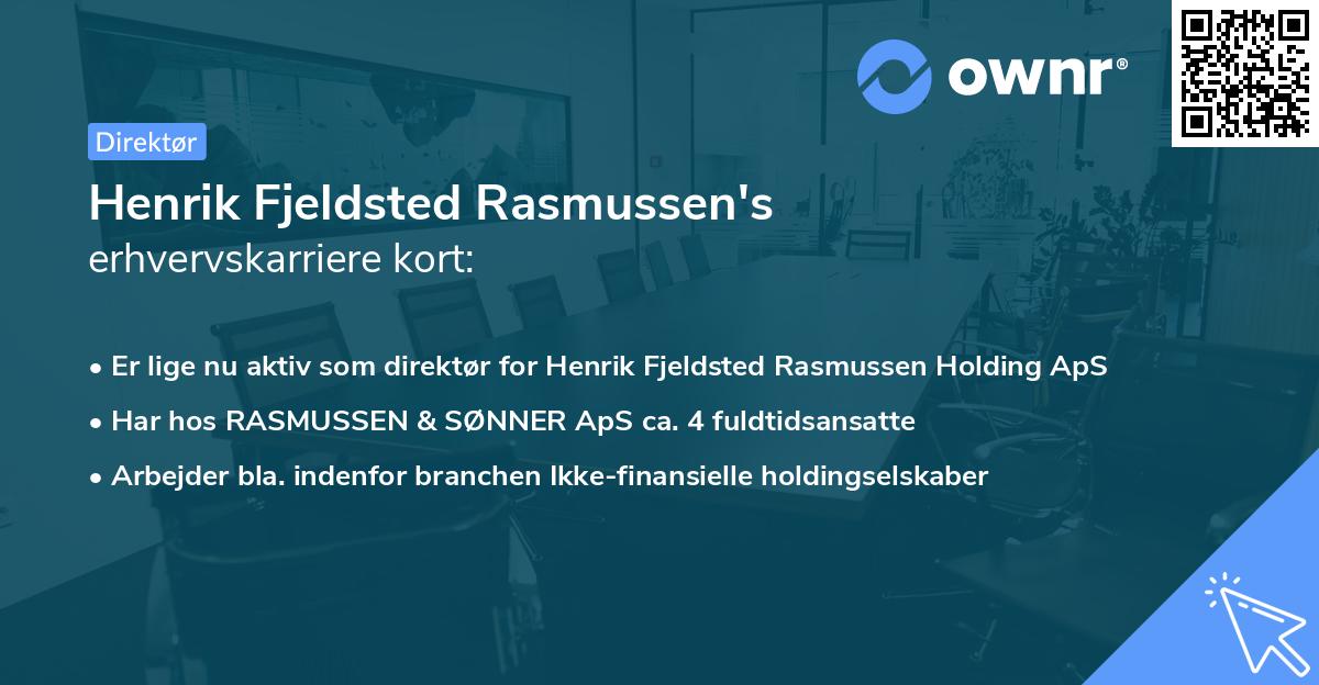 Henrik Fjeldsted Rasmussen's erhvervskarriere kort