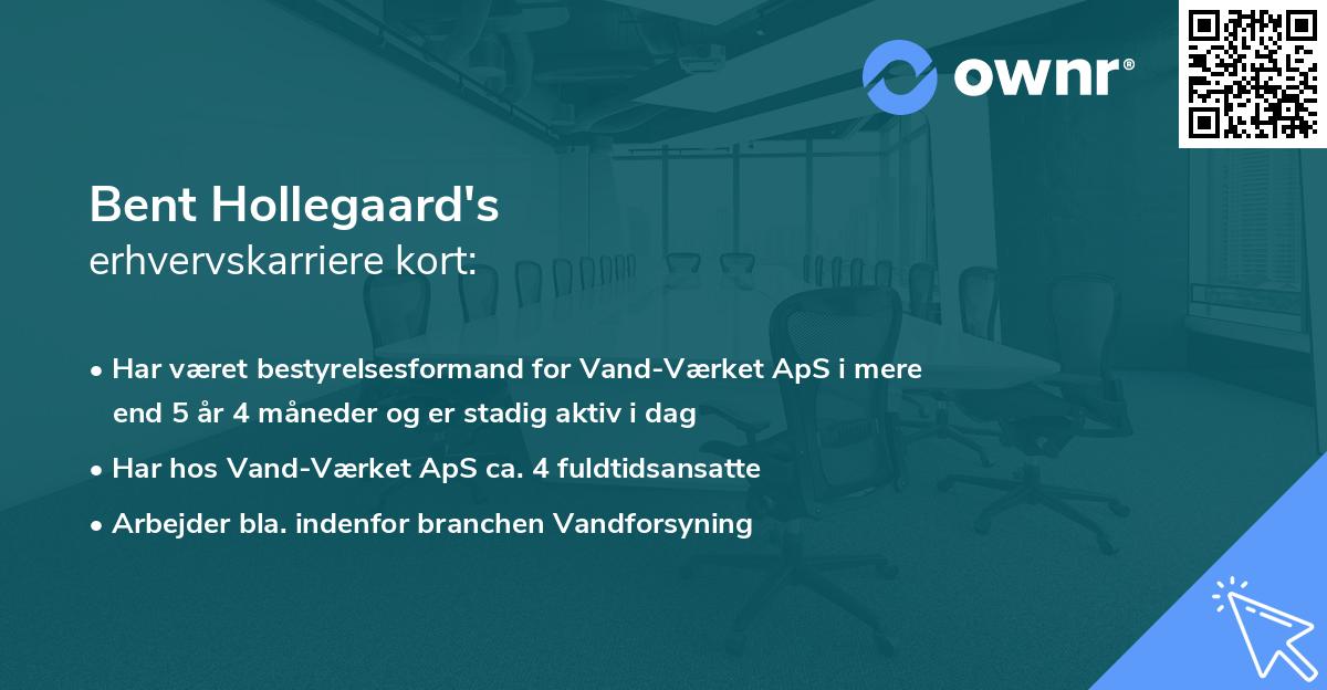 Bent Hollegaard's erhvervskarriere kort