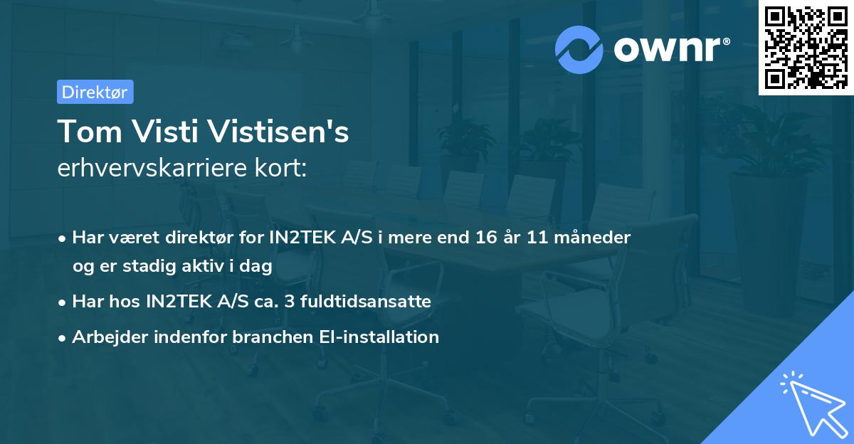 Tom Visti Vistisen's erhvervskarriere kort