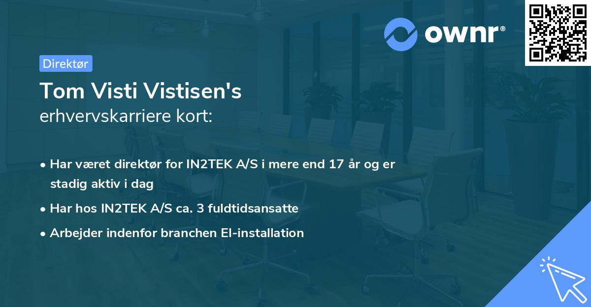 Tom Visti Vistisen's erhvervskarriere kort