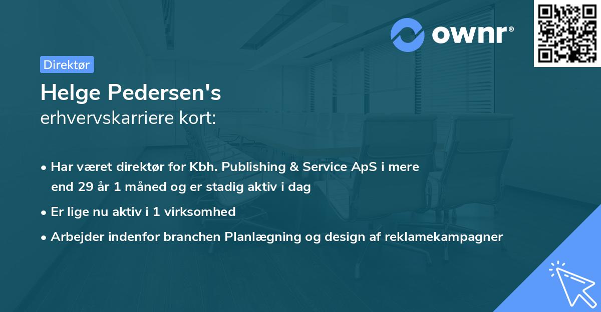 Helge Pedersen's erhvervskarriere kort