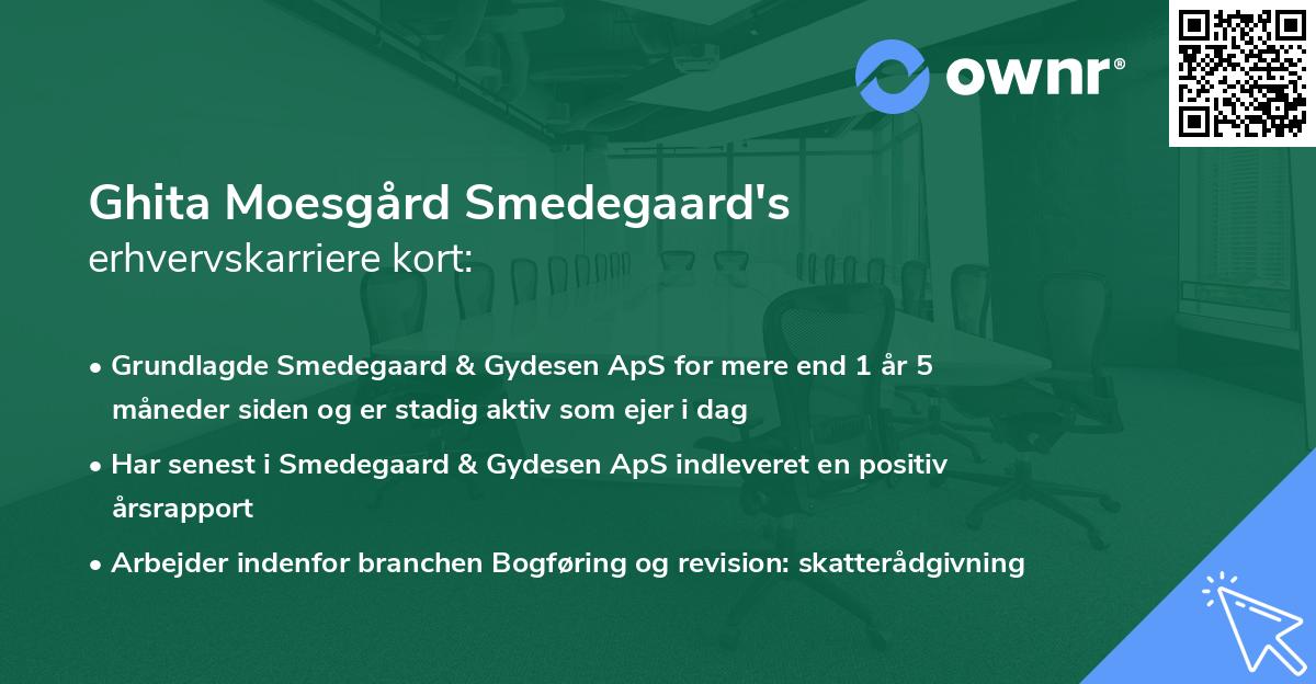 Ghita Moesgård Smedegaard's erhvervskarriere kort