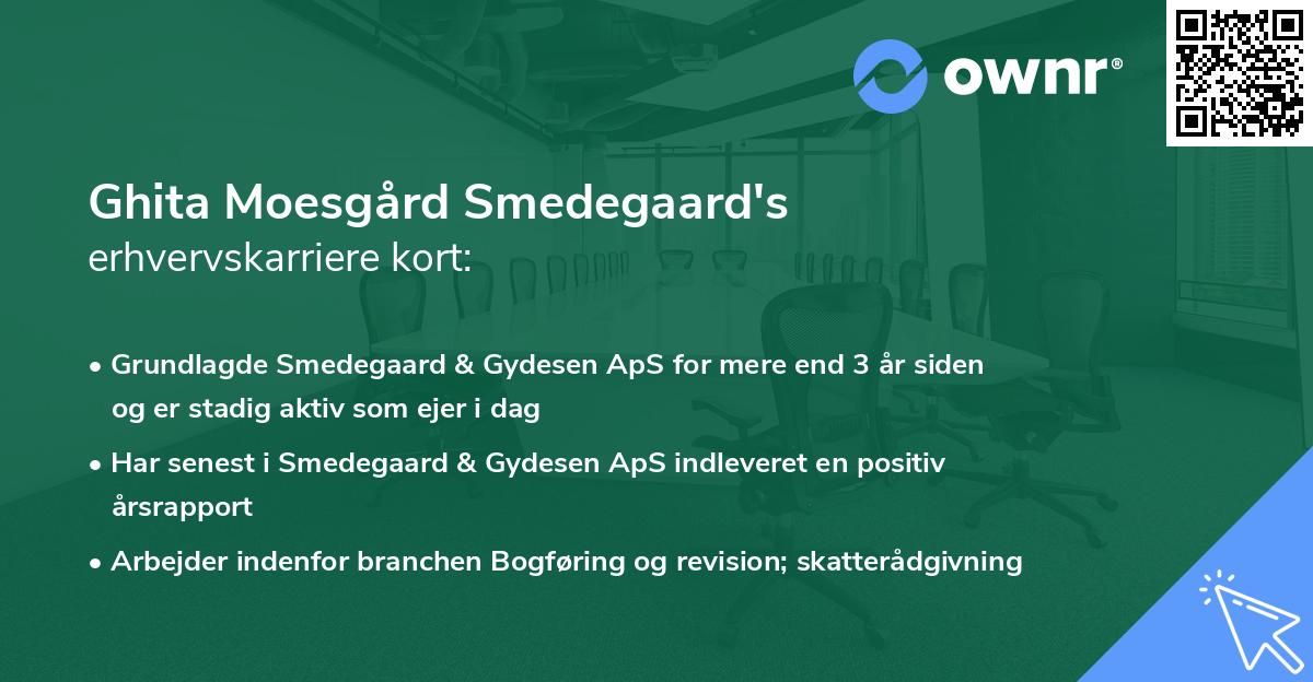 Ghita Moesgård Smedegaard's erhvervskarriere kort