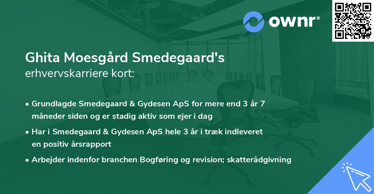 Ghita Moesgård Smedegaard's erhvervskarriere kort