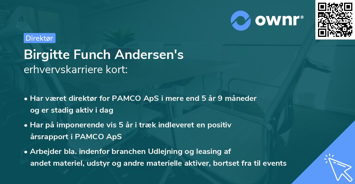 Birgitte Funch Andersen's erhvervskarriere kort