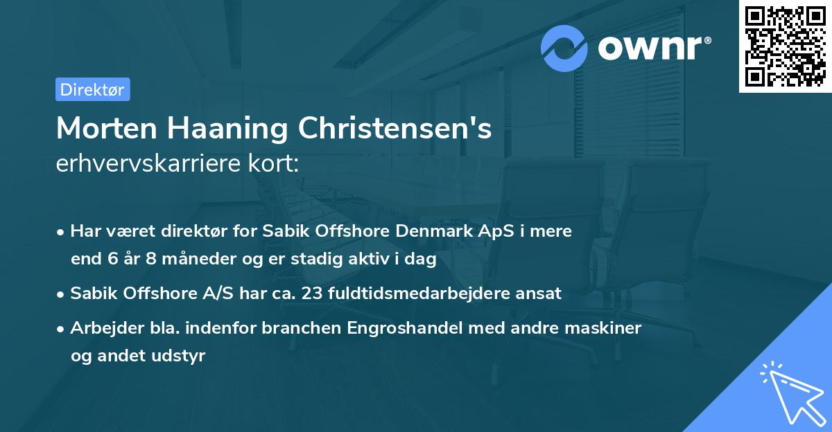 Morten Haaning Christensen's erhvervskarriere kort