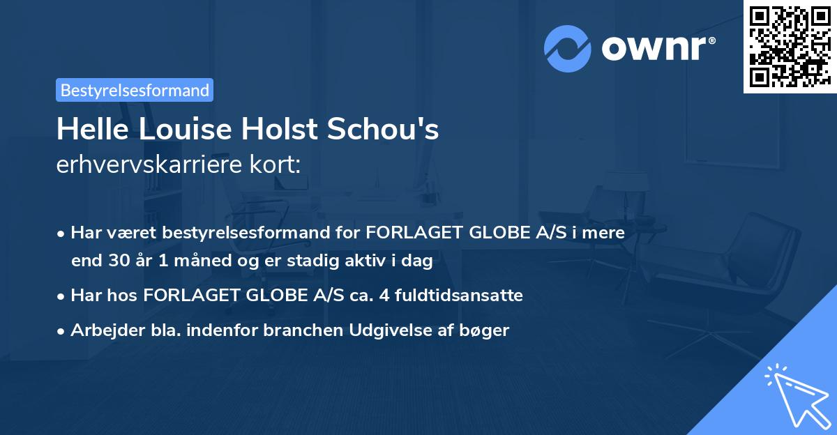 Helle Louise Holst Schou's erhvervskarriere kort