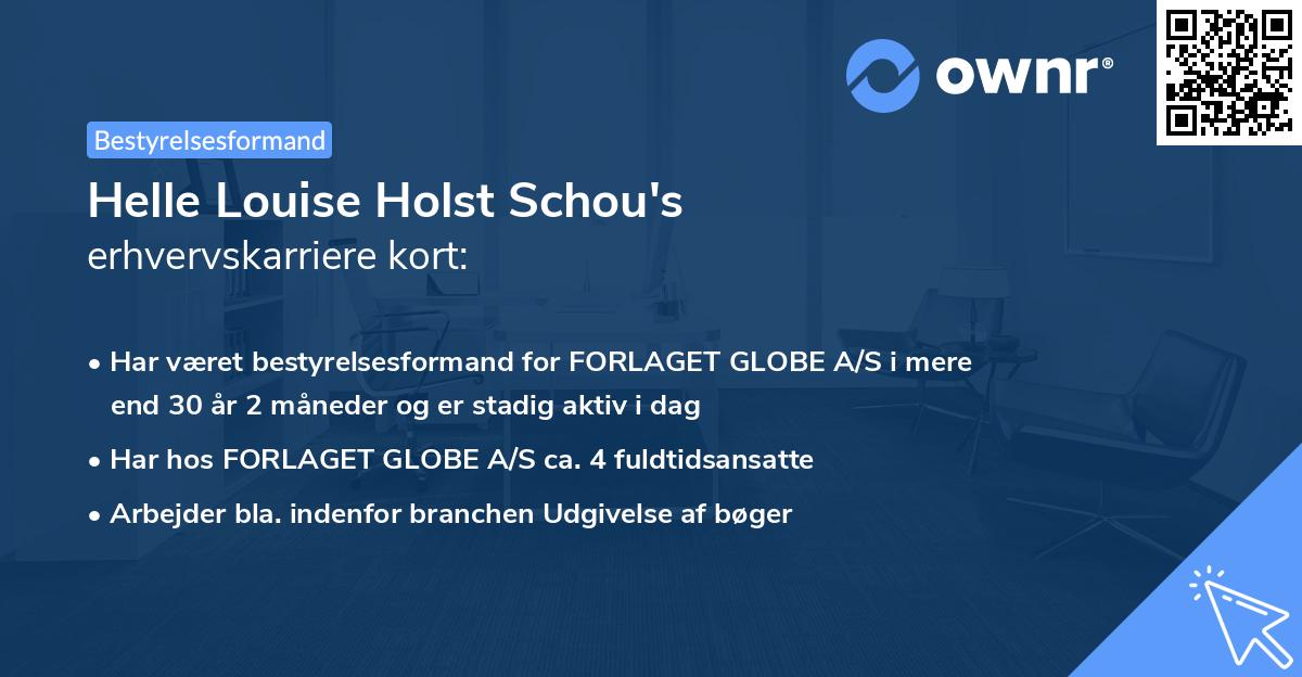 Helle Louise Holst Schou's erhvervskarriere kort