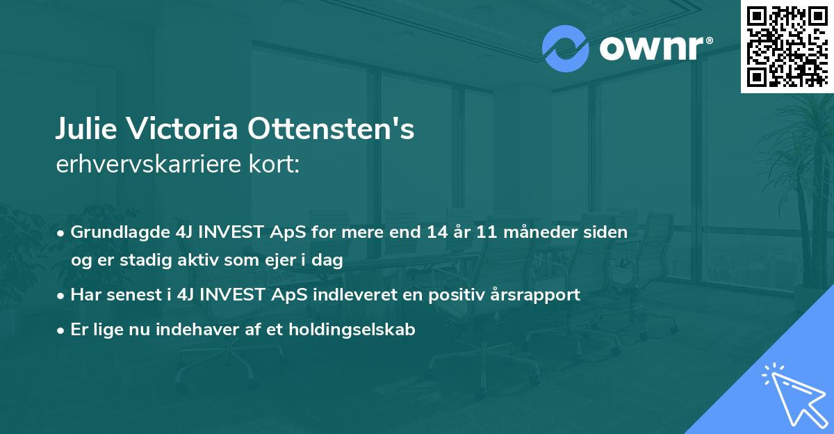 Julie Victoria Ottensten's erhvervskarriere kort