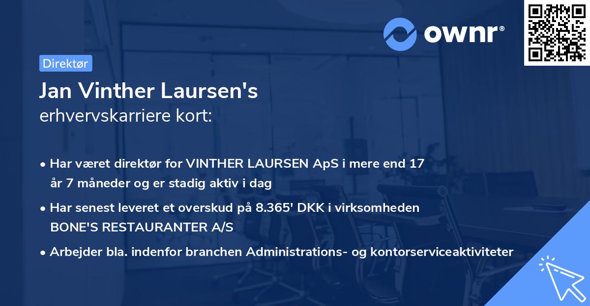 Jan Vinther Laursen's erhvervskarriere kort