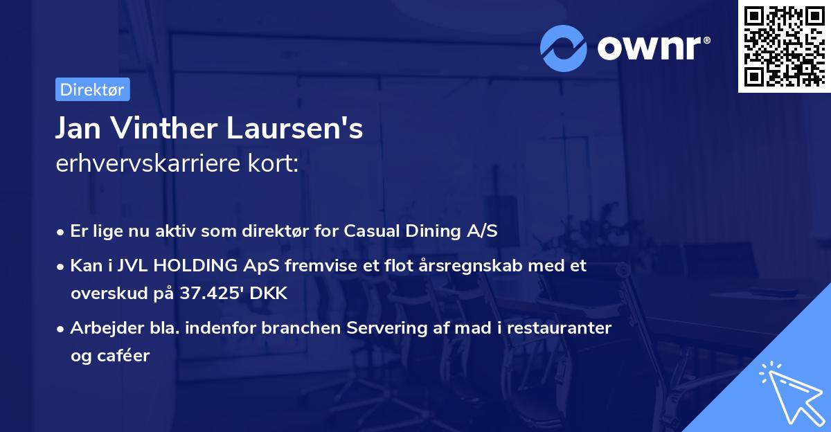 Jan Vinther Laursen's erhvervskarriere kort