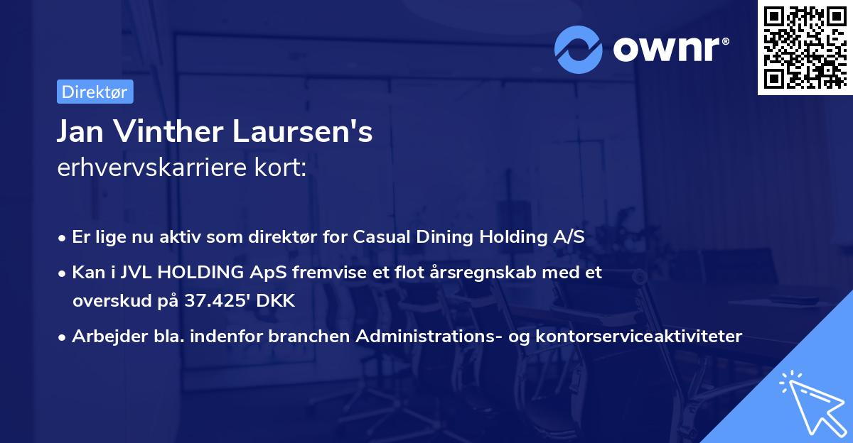 Jan Vinther Laursen's erhvervskarriere kort
