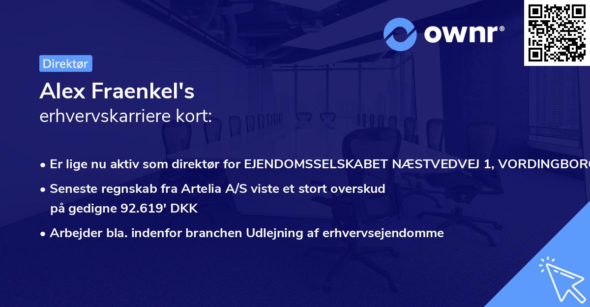 Alex Fraenkel's erhvervskarriere kort