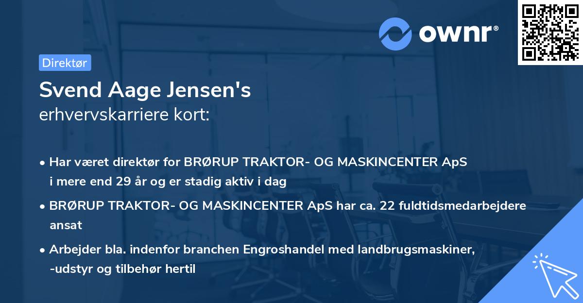 Svend Aage Jensen's erhvervskarriere kort