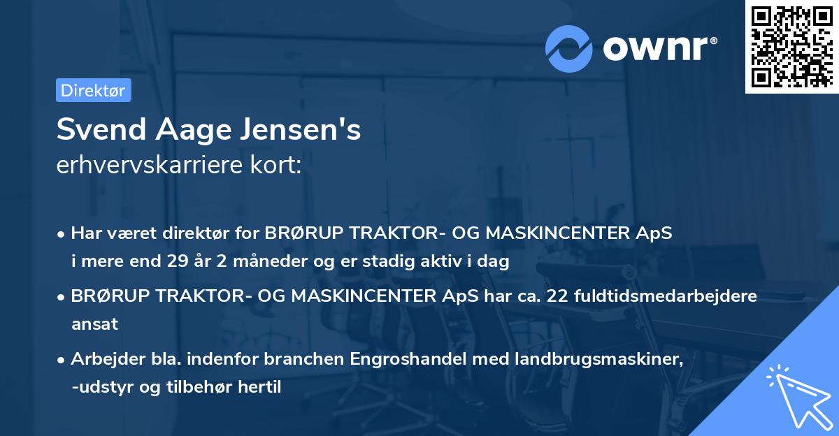 Svend Aage Jensen's erhvervskarriere kort