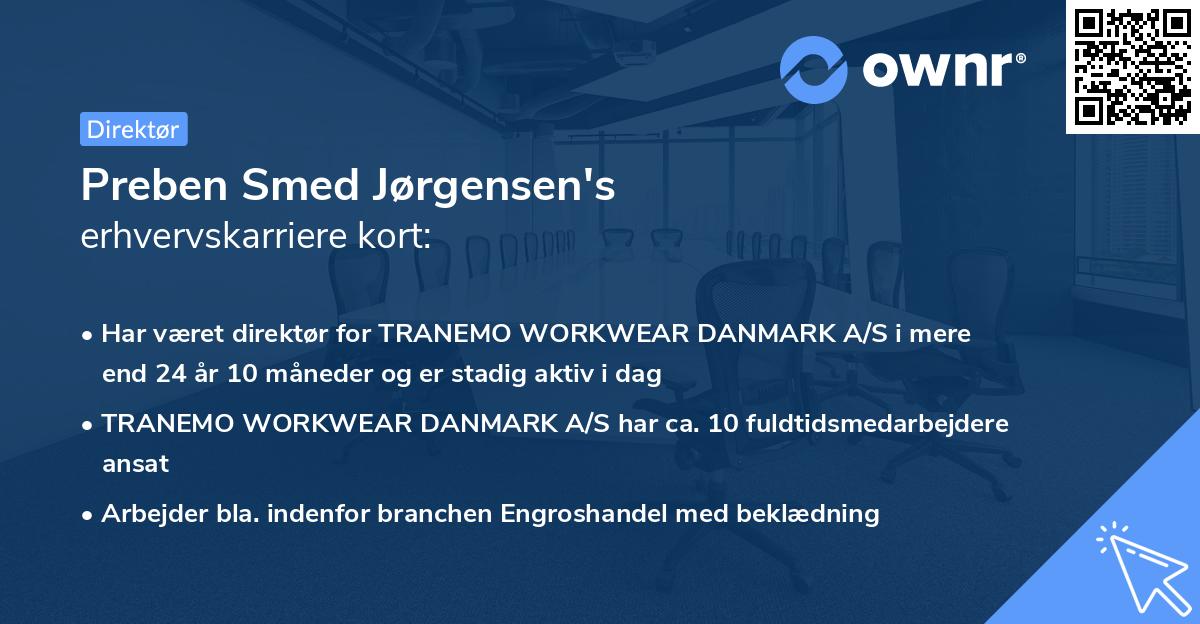 Preben Smed Jørgensen's erhvervskarriere kort