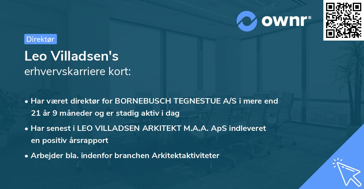 Leo Villadsen's erhvervskarriere kort