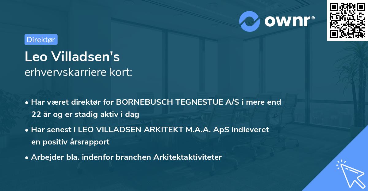 Leo Villadsen's erhvervskarriere kort