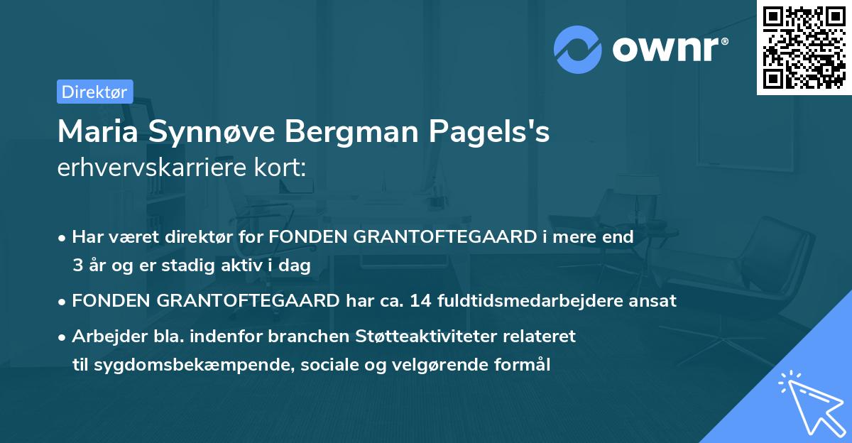 Maria Synnøve Bergman Pagels's erhvervskarriere kort