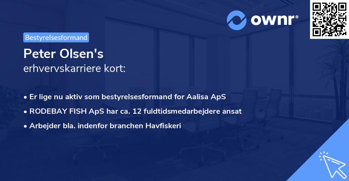Peter Olsen's erhvervskarriere kort
