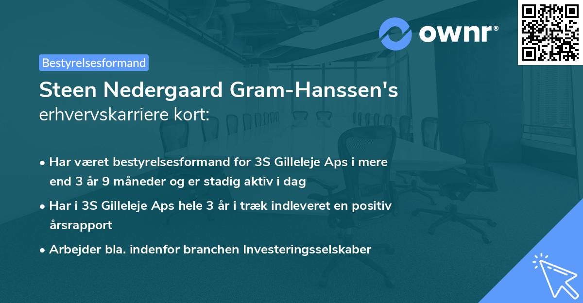 Steen Nedergaard Gram-Hanssen's erhvervskarriere kort