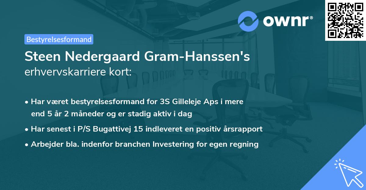 Steen Nedergaard Gram-Hanssen's erhvervskarriere kort