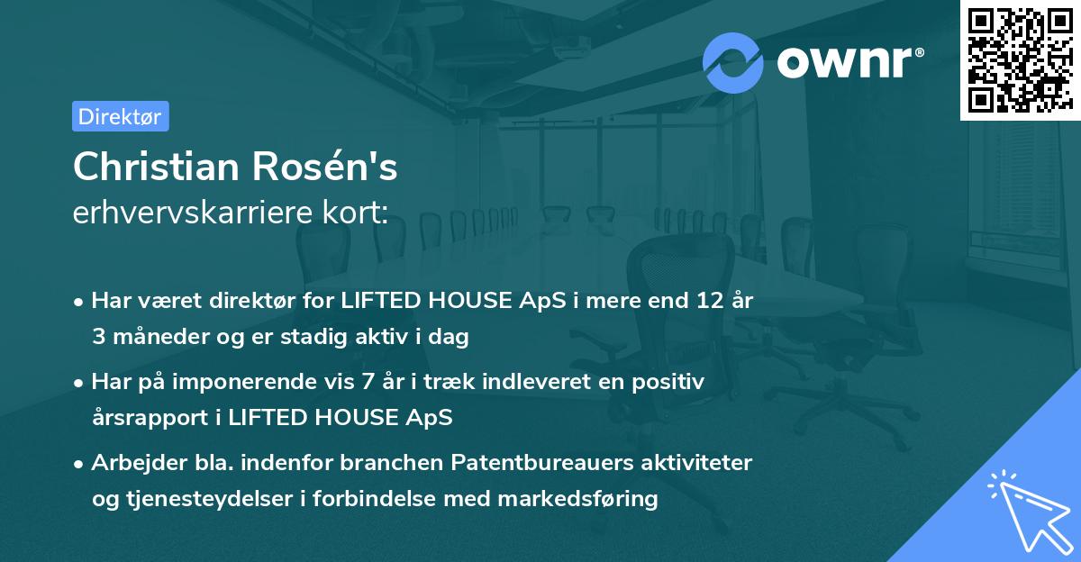 Christian Rosén's erhvervskarriere kort