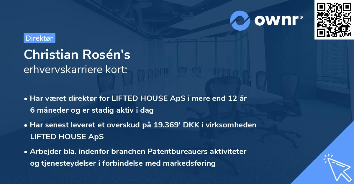 Christian Rosén's erhvervskarriere kort