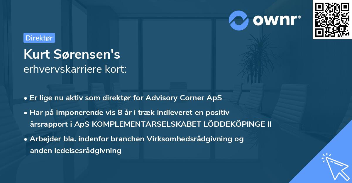 Kurt Sørensen's erhvervskarriere kort