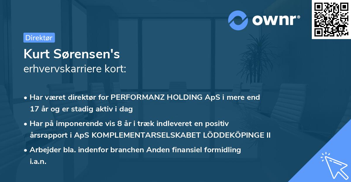 Kurt Sørensen's erhvervskarriere kort