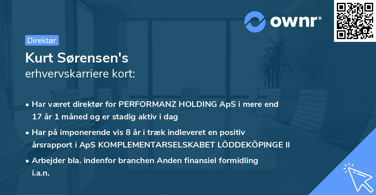 Kurt Sørensen's erhvervskarriere kort