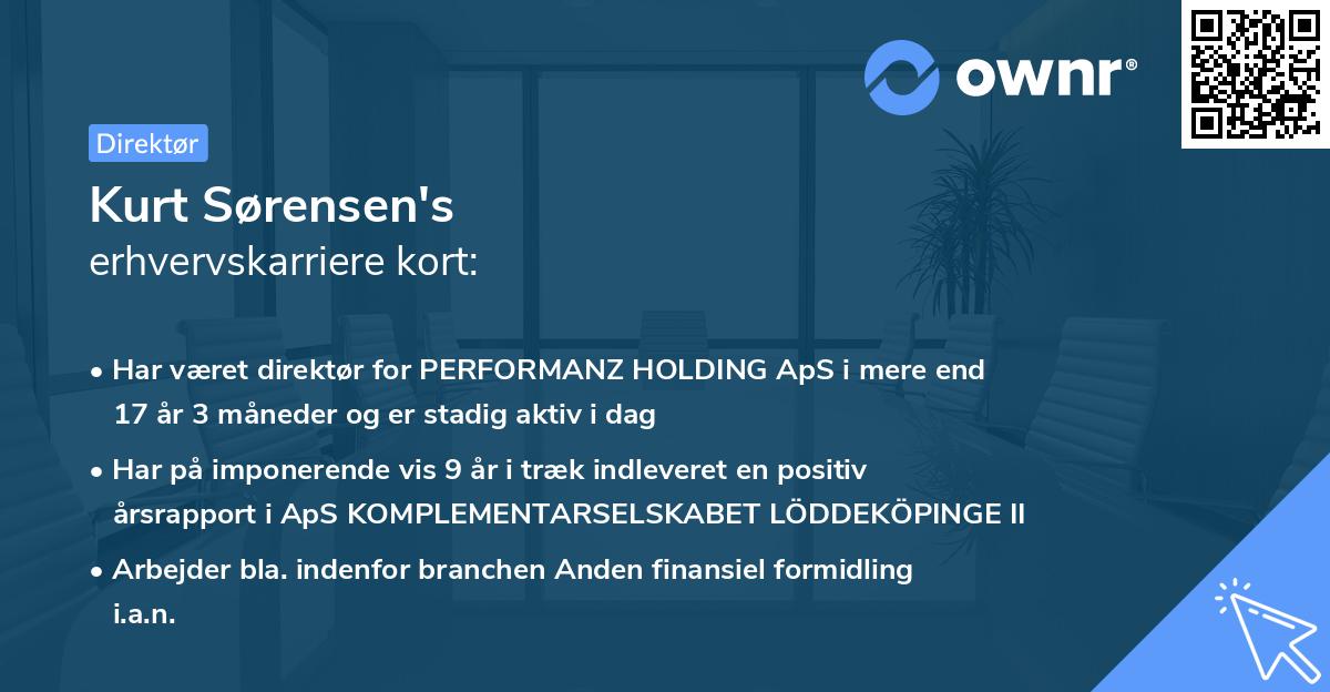 Kurt Sørensen's erhvervskarriere kort
