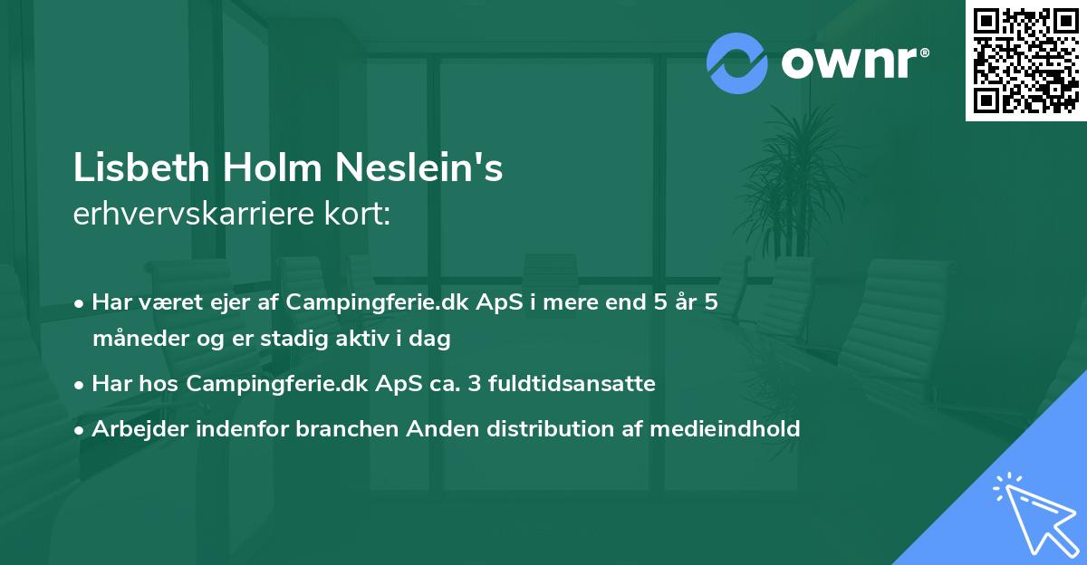 Lisbeth Holm Neslein's erhvervskarriere kort