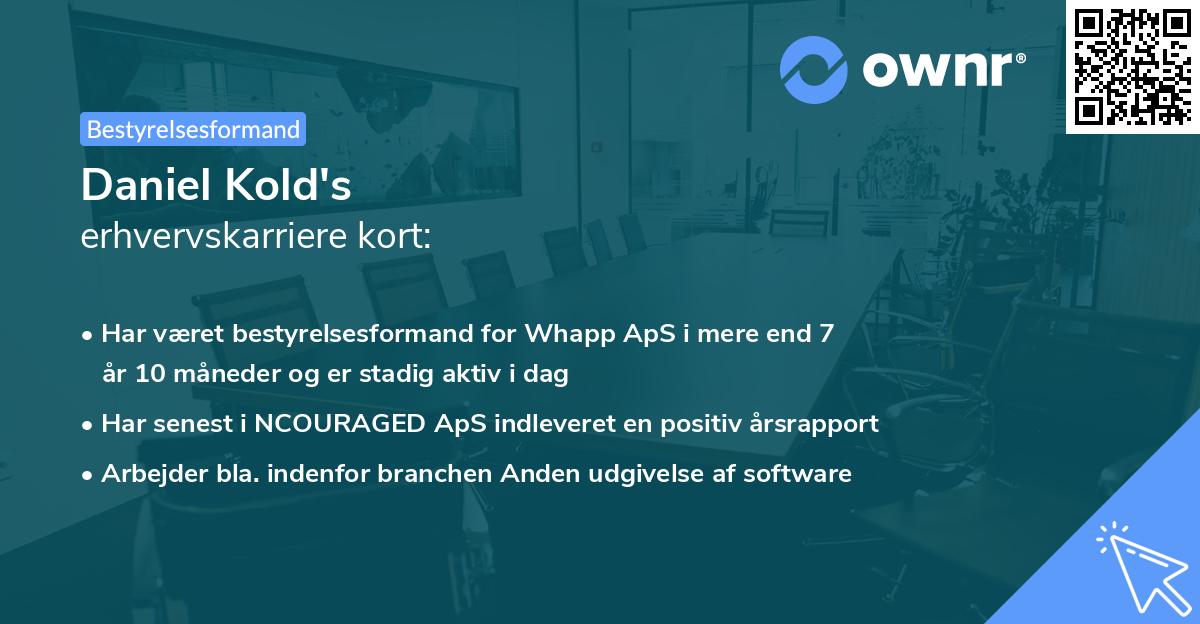 Daniel Kold's erhvervskarriere kort