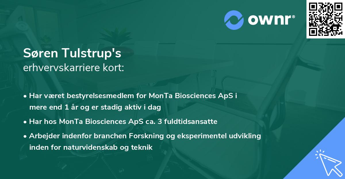 Søren Tulstrup's erhvervskarriere kort