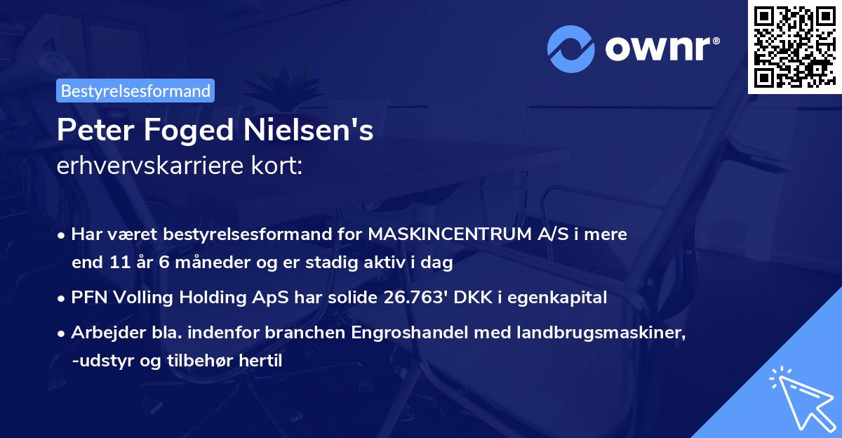 Peter Foged Nielsen's erhvervskarriere kort