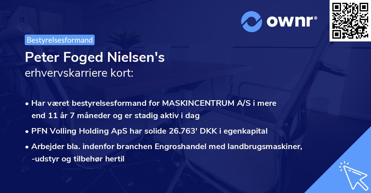 Peter Foged Nielsen's erhvervskarriere kort