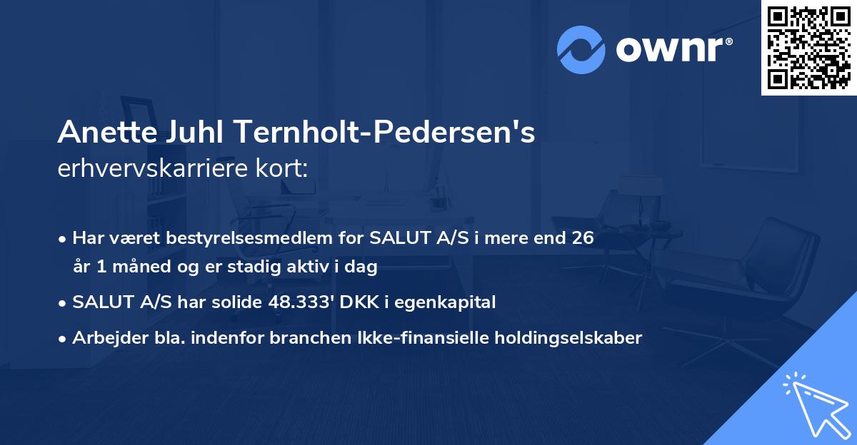 Anette Juhl Ternholt-Pedersen's erhvervskarriere kort