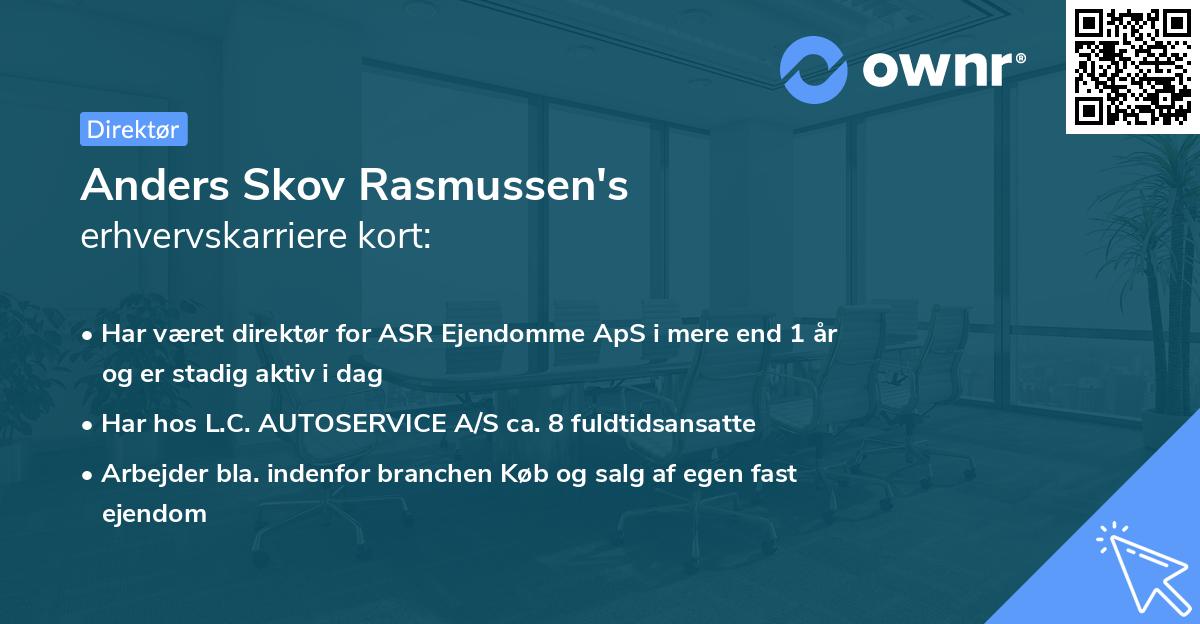 Anders Skov Rasmussen's erhvervskarriere kort