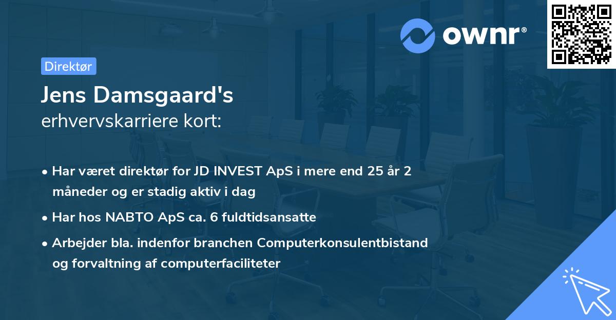 Jens Damsgaard's erhvervskarriere kort