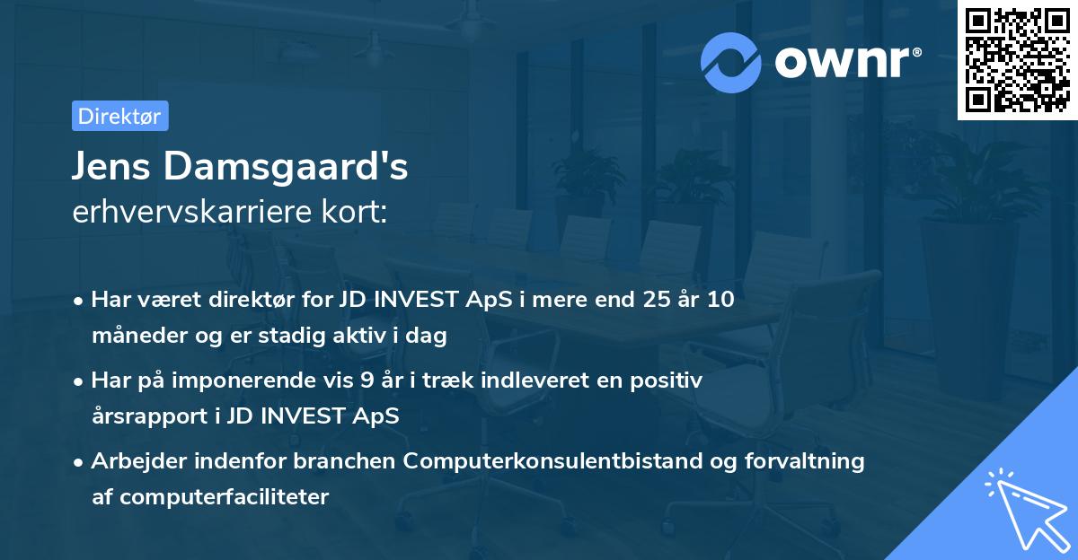 Jens Damsgaard's erhvervskarriere kort