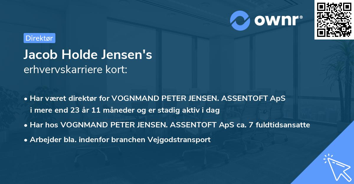 Jacob Holde Jensen's erhvervskarriere kort