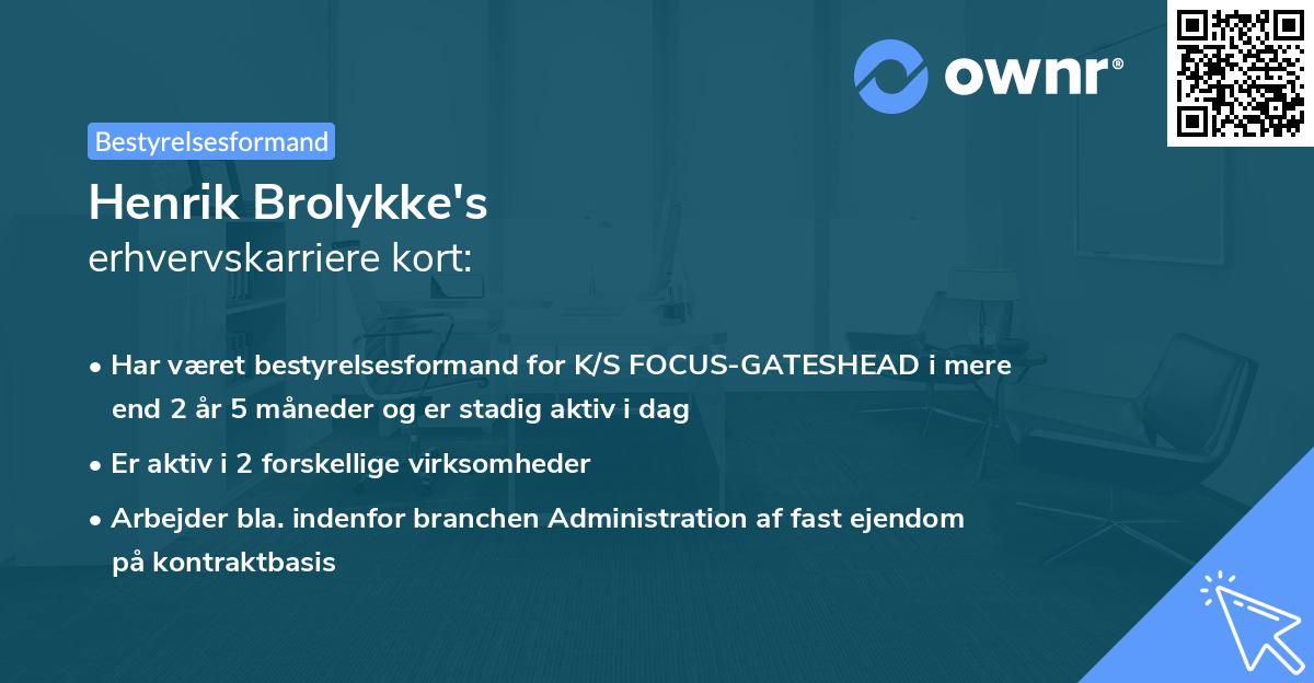 Henrik Brolykke's erhvervskarriere kort