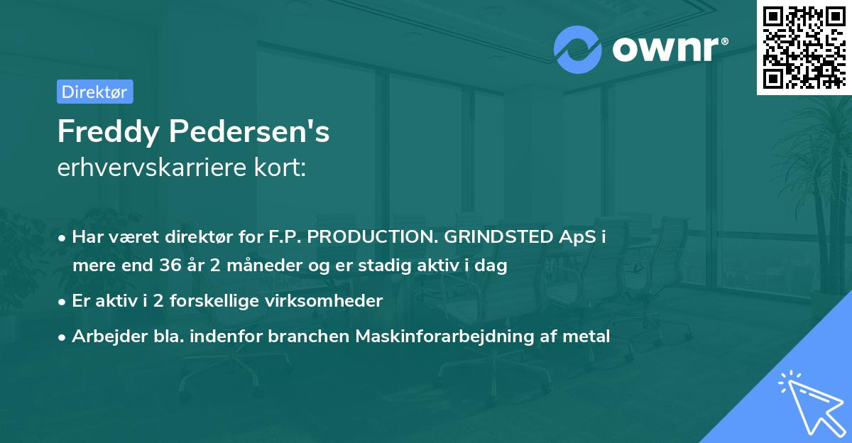 Freddy Pedersen's erhvervskarriere kort