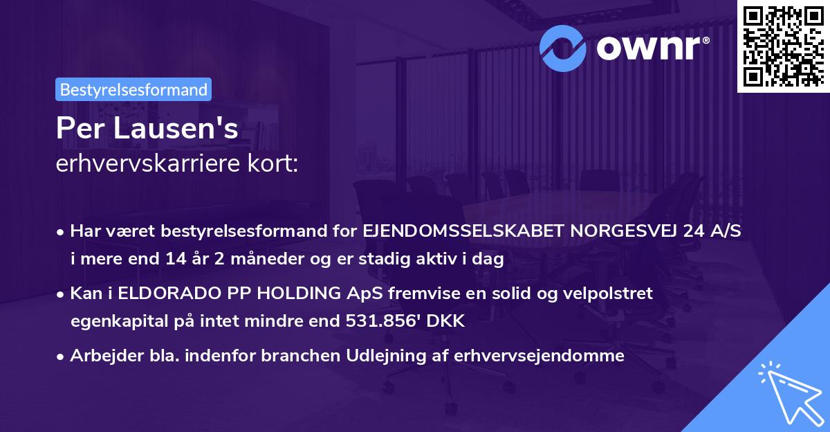 Per Lausen's erhvervskarriere kort