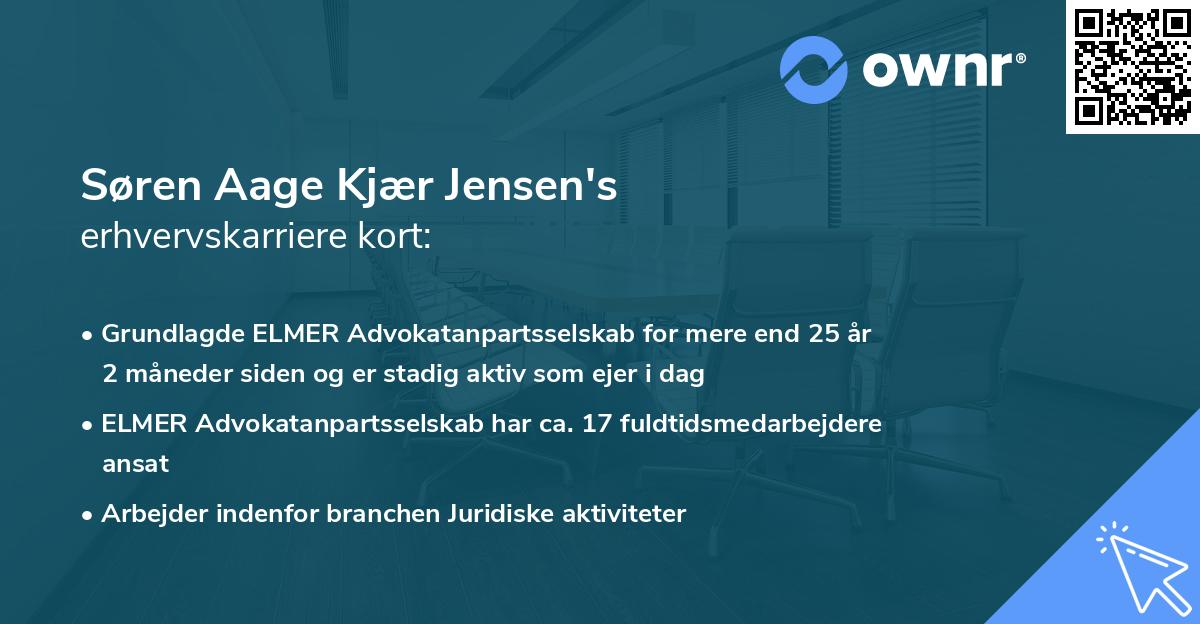 Søren Aage Kjær Jensen's erhvervskarriere kort