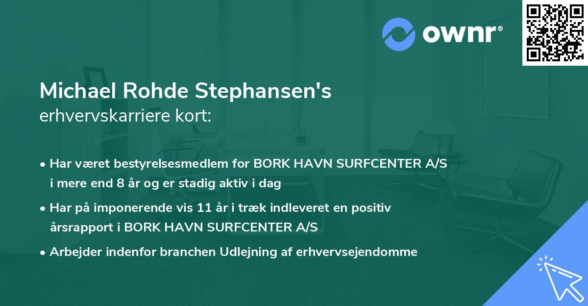 Michael Rohde Stephansen's erhvervskarriere kort