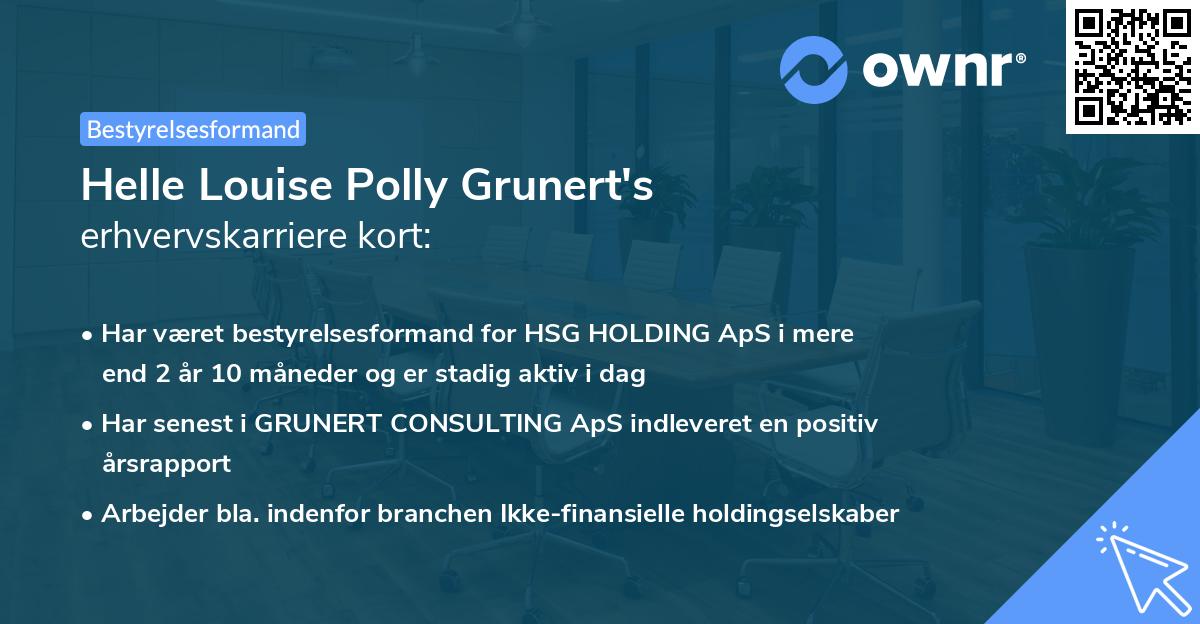 Helle Louise Polly Grunert's erhvervskarriere kort