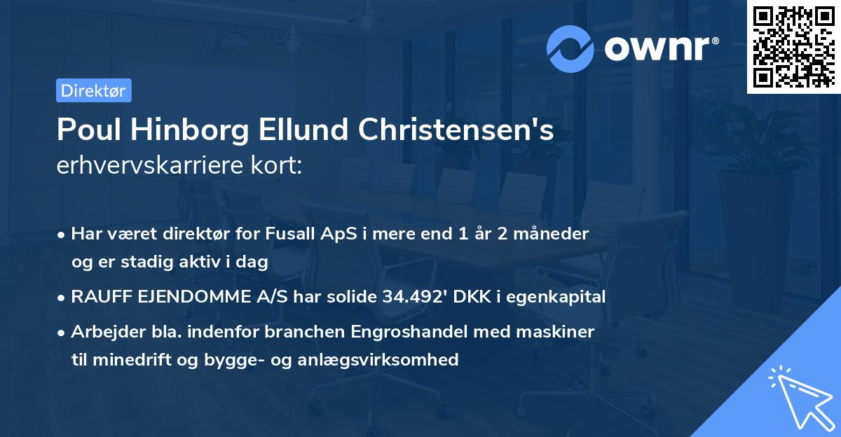 Poul Hinborg Ellund Christensen's erhvervskarriere kort